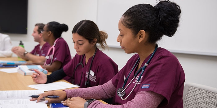 Nursing students in class 