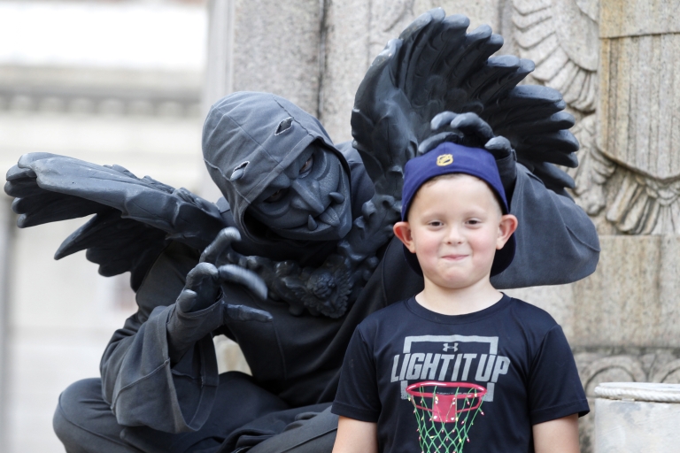 Boy with gargoyle