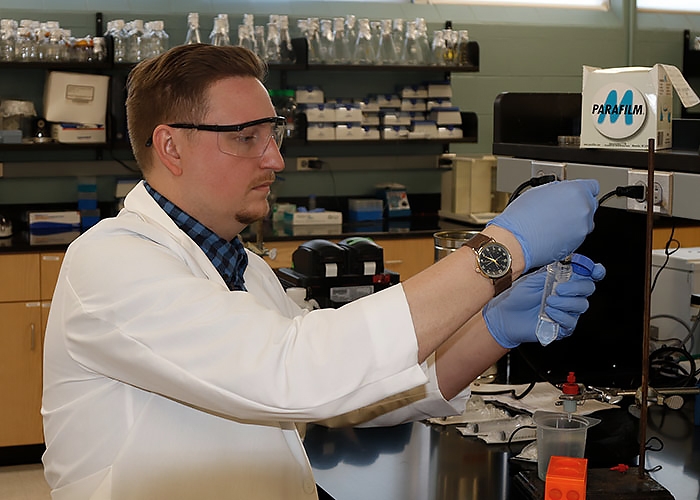 Lab manager Corey Thomas