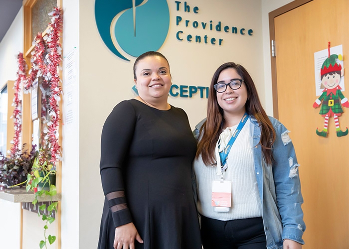 Alumni Mercy Morales and Gabriella Garza