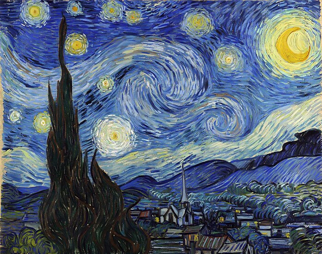 Painting of "The Starry Night" by van Gogh