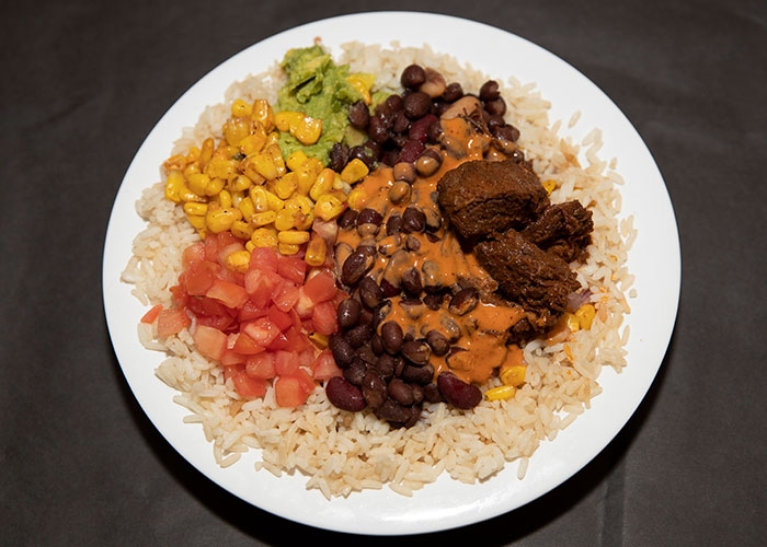 Plate of food from Donovan Dining