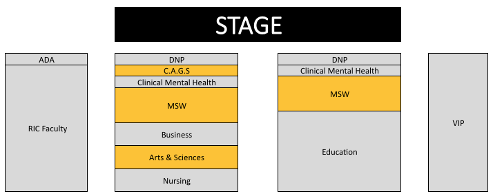 Seat Chart for Advanced Degree Commencement