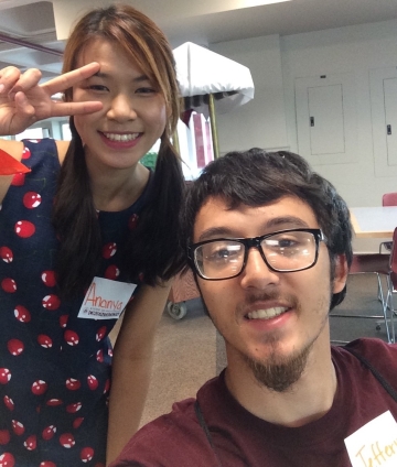 A selfie of students Ananya Jantawan and Jeffery Kinnie at their freshmen orientation