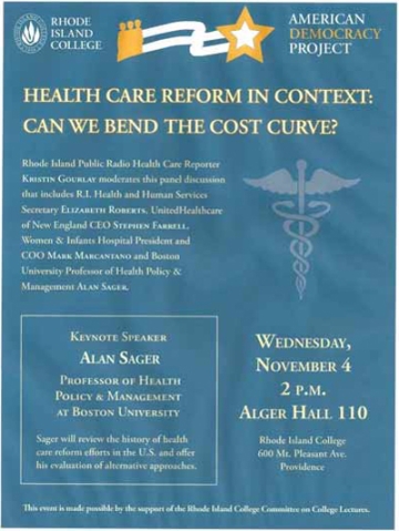 Health Care Reform in Context: Can We Bend the Cost Curve? promotional poster