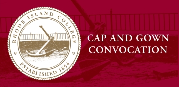Cap and Gown Convocation with RIC emblem with anchor in middle