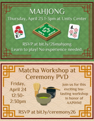 Mahjong and Matcha Workshop poster