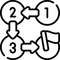Four step process icon