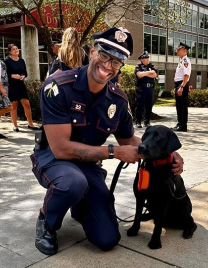 Officer Coleman with police dog Elvy