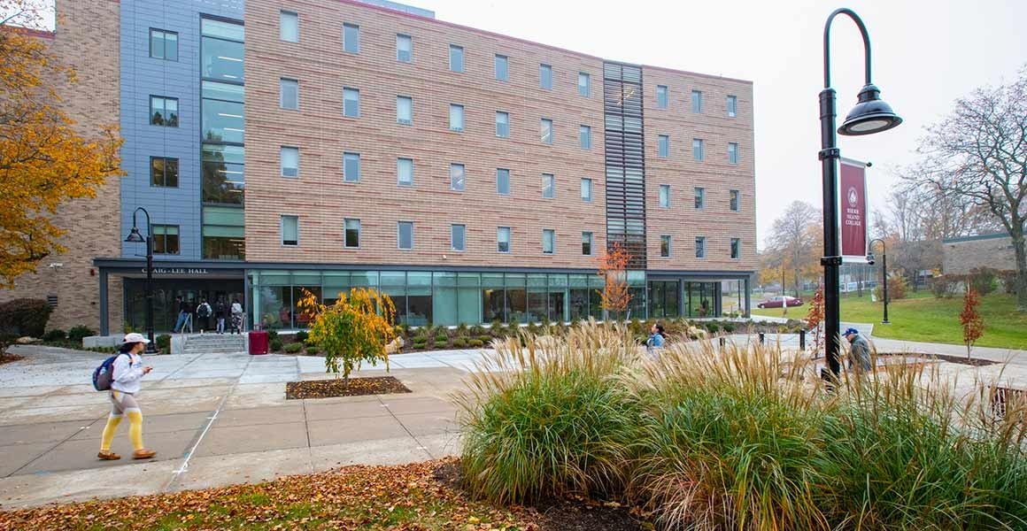 campus in fog