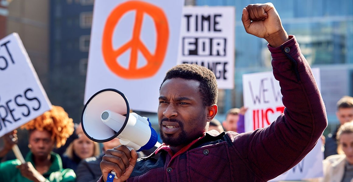 People participating in a protest