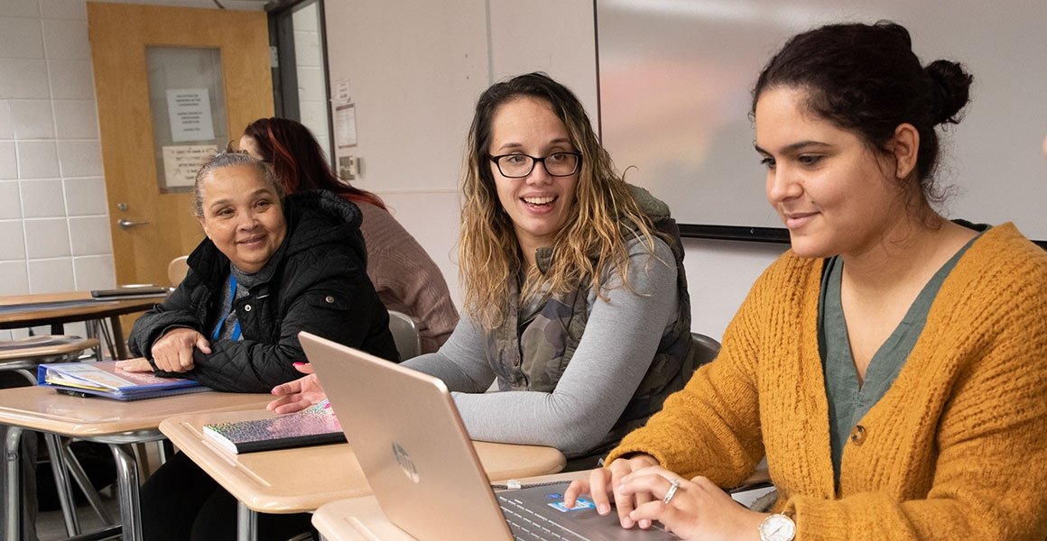 Graduate students in social work class