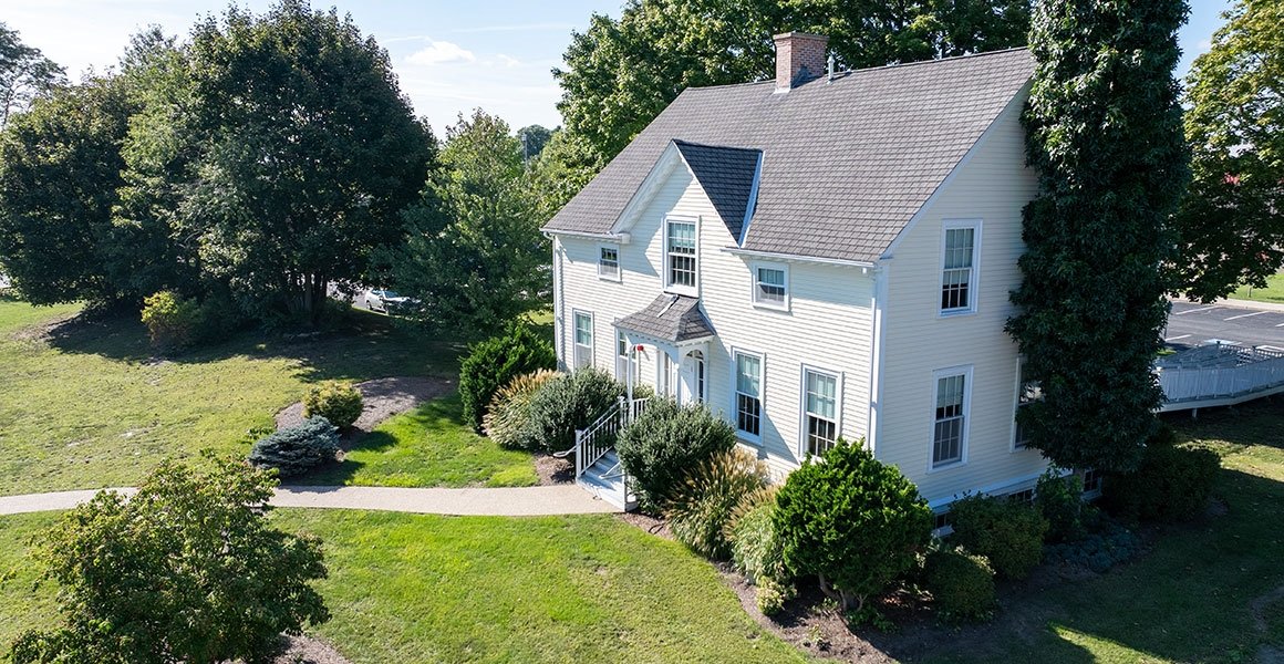 Yellow Cottage aerial view