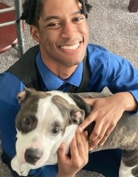 Tavell Johnson with his dog