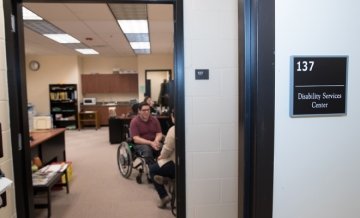 Disability Services Center staff with a student client