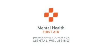 Mental Health First Aid icon four orange squares