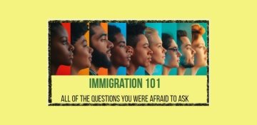 Collage of male and female faces for Immigration 101