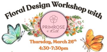 Floral Design Workshop with Primrose & Ruth florist, with flowers and butterflies