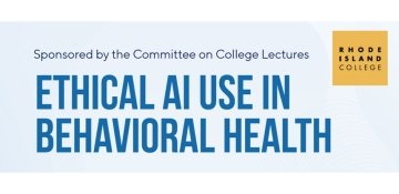 Ethical AI Use in Behavioral Health blue lettering on light gray background with RIC gold logo