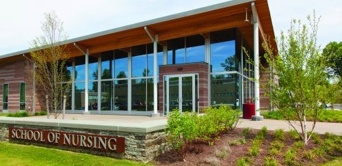 Exterior of the Rhode Island College School of Nursing building