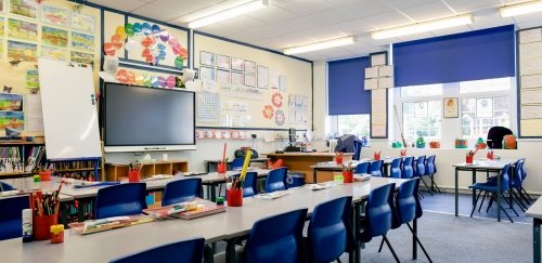 View of an empty classroom