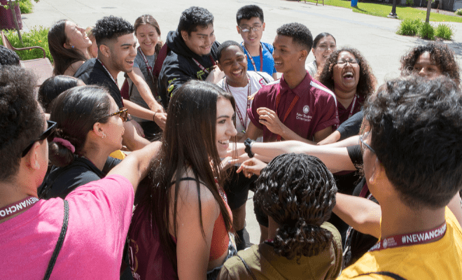 Students in orientation group