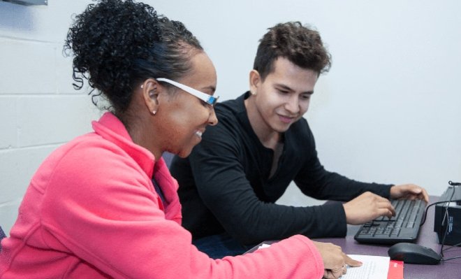 RIC students in computer lab