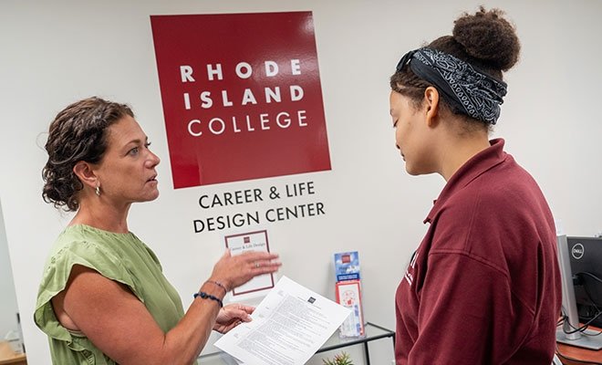 Career & Life Design Center, director working with a student