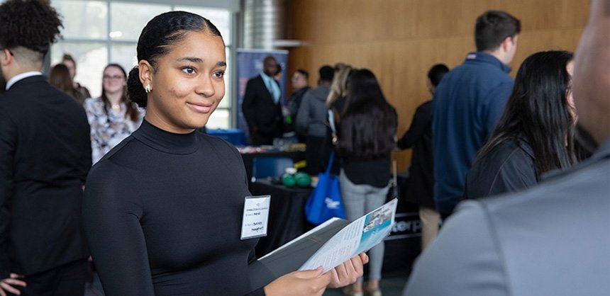 RIC Student at School of Business Job Fair