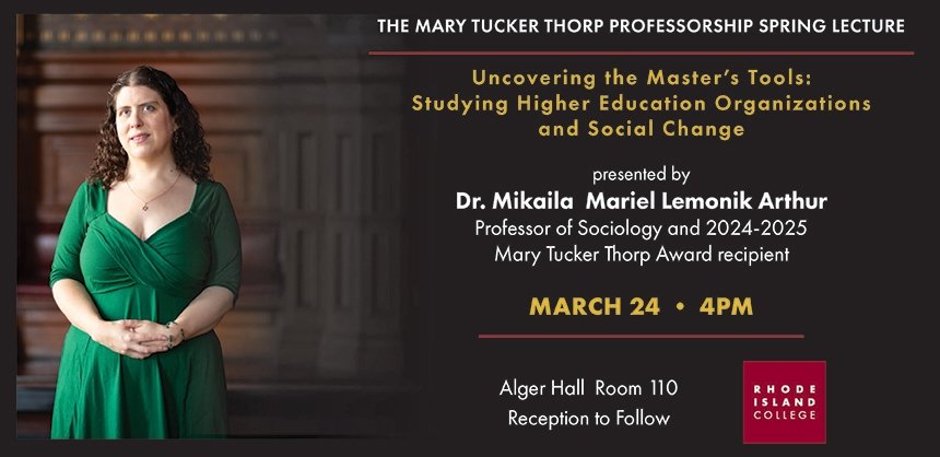 Mikaila Arthur's Mary Tucker Thorp Lecture promotional poster