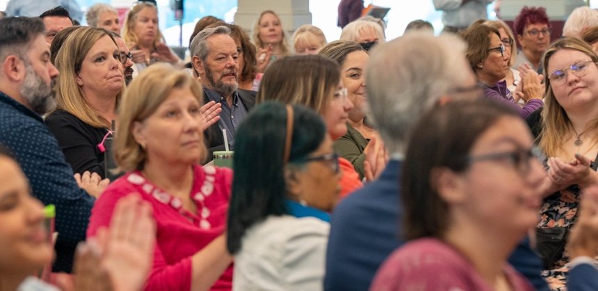 RIC Faculty and Staff at Opening Day event in Donovan
