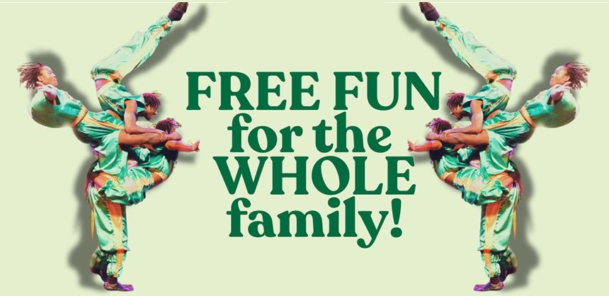 Zuzu acrobats in motion on promotional poster