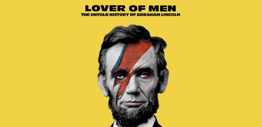 Abraham Lincoln with blue and red face paint over right eye