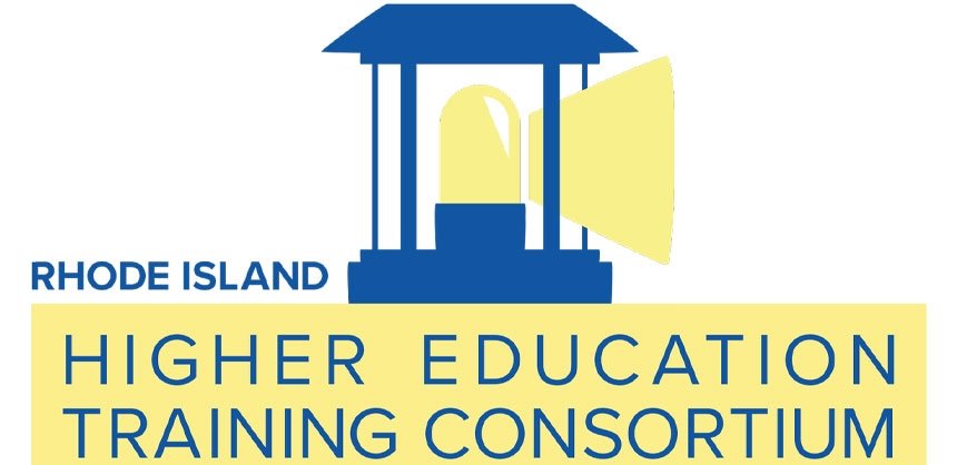 RIHETC logo with yellow light reflecting out of blue lantern
